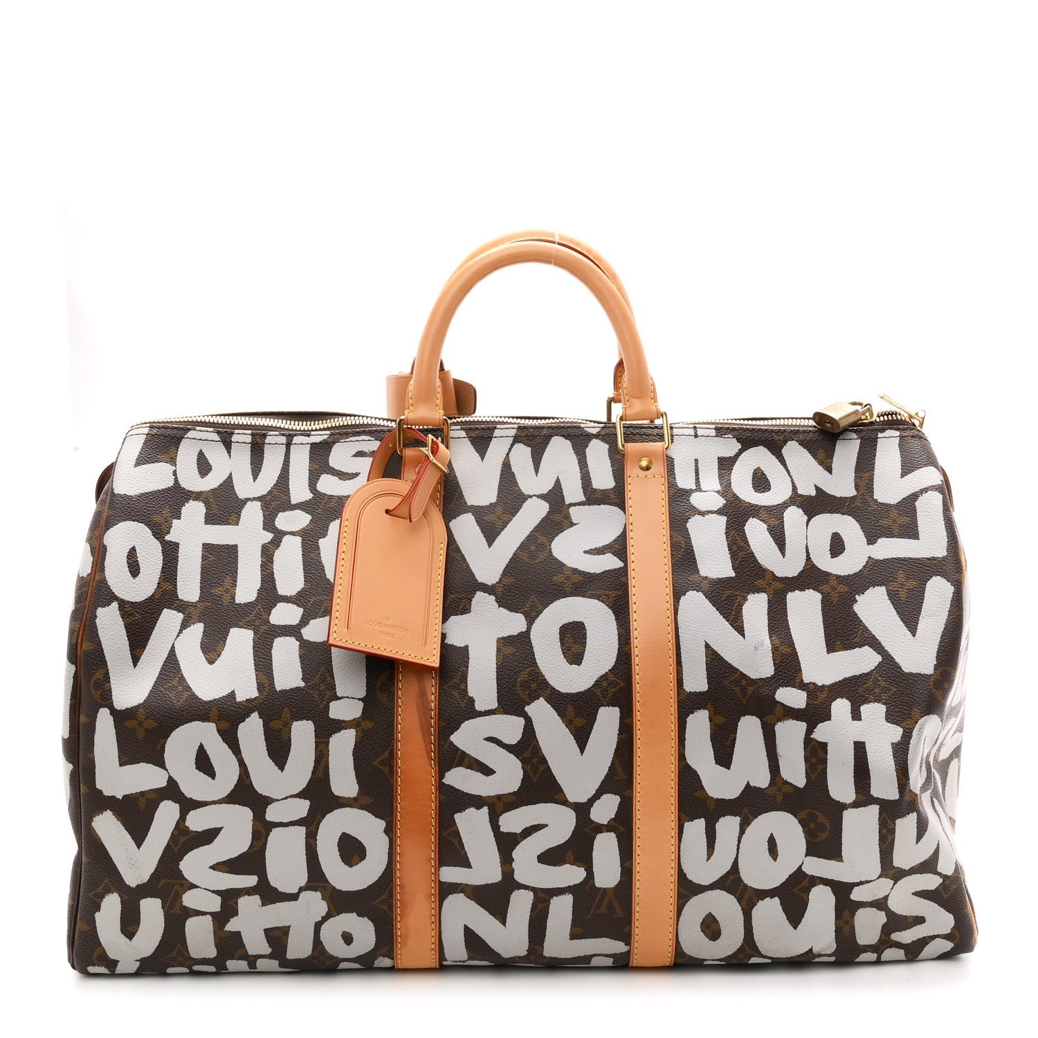 Louis Vuitton Monogram Graffiti Keepall 50 Silver
