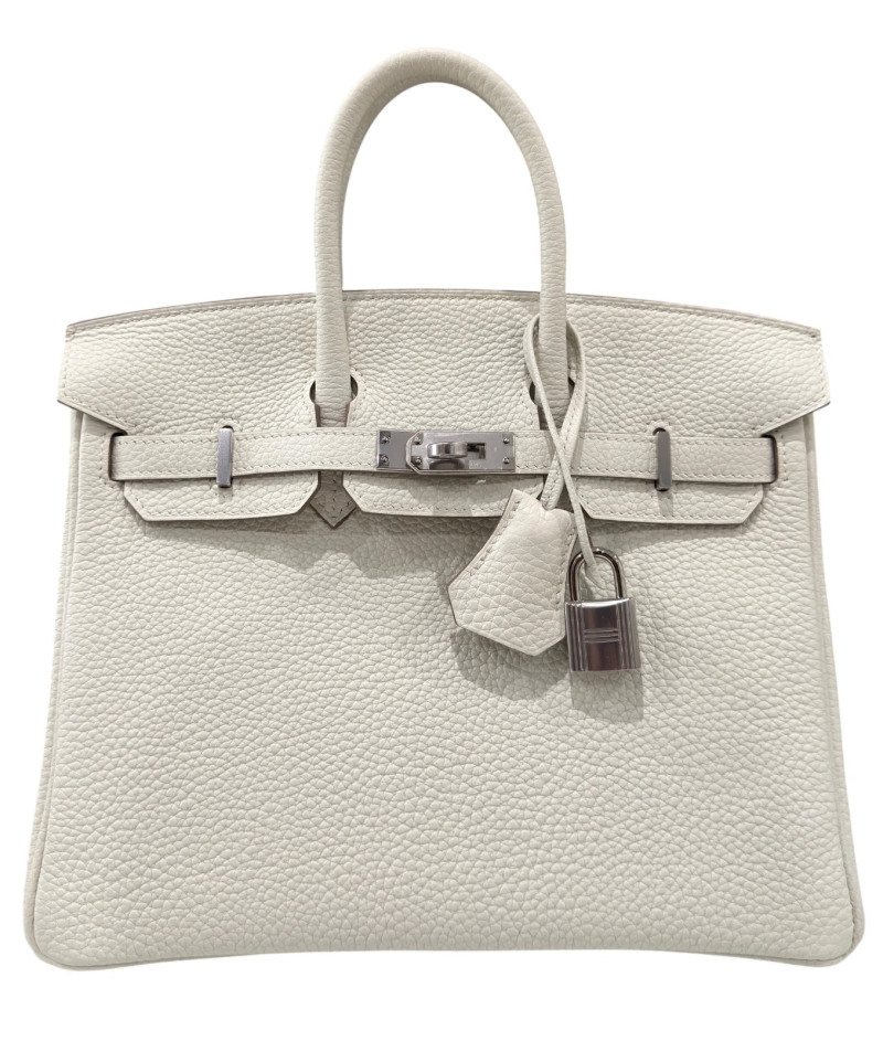 Mushroom Togo Birkin 25 Palladium Hardware, 2023