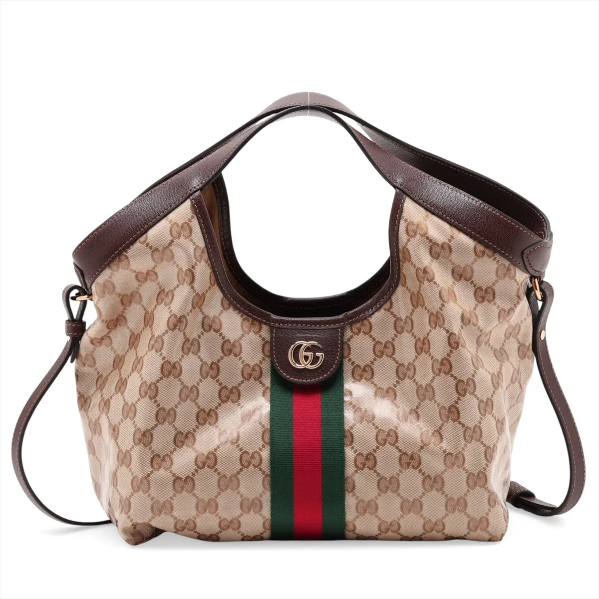 Gucci GG Crystal Giglio Small 860845 PVC & leather 2 Way Handbag Beige