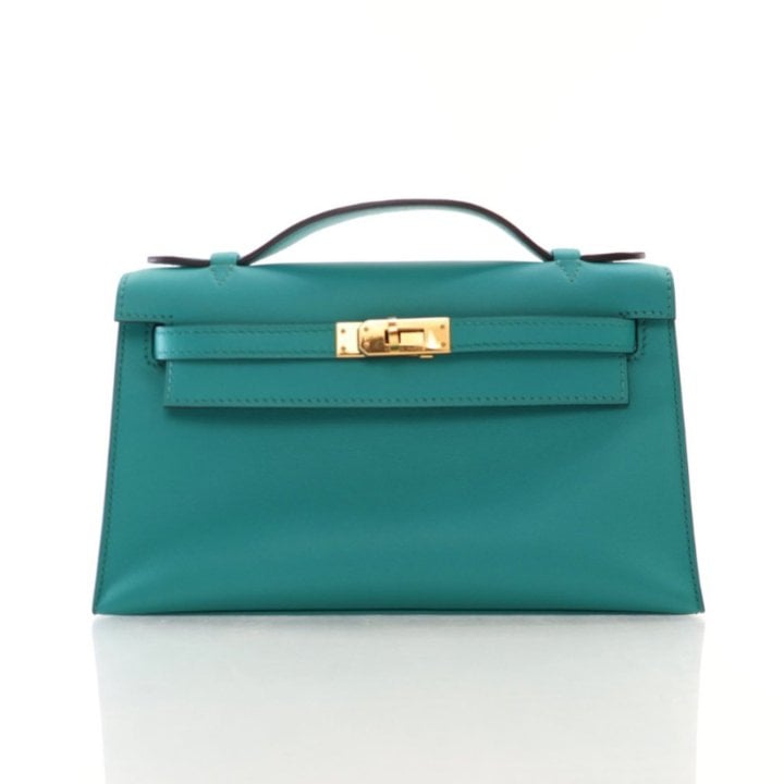Hermes Bleu Paon Swift Kelly Pochette