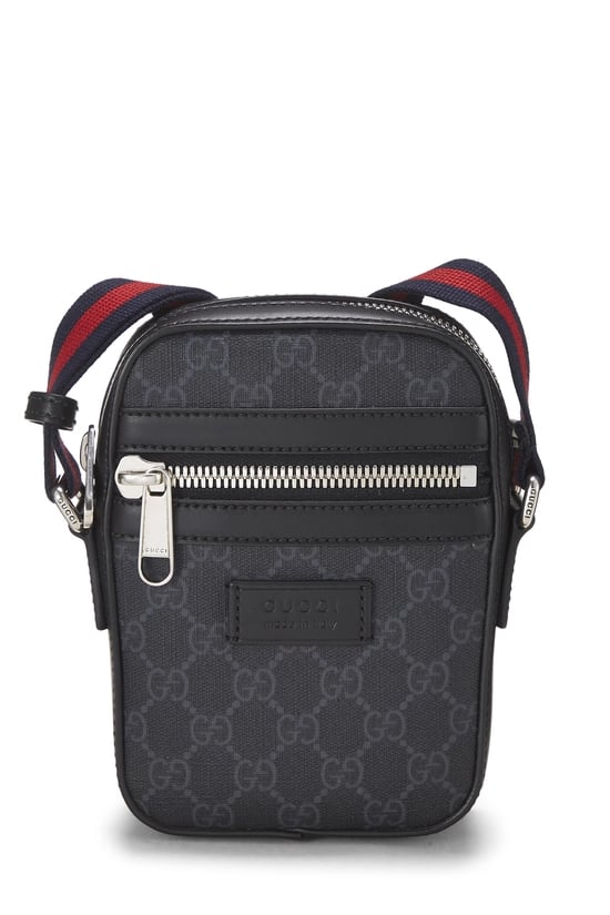 Black GG Supreme Canvas Web Messenger Mini