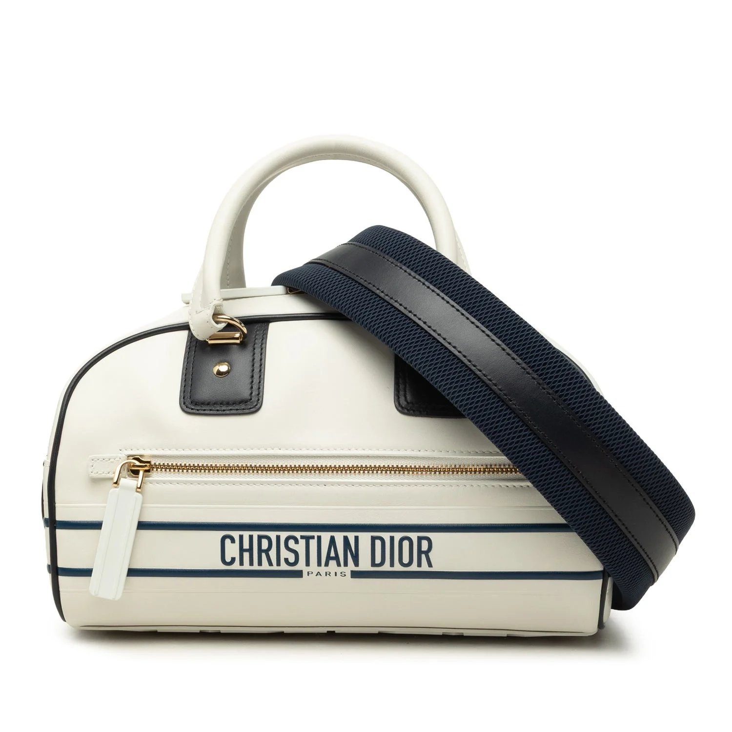 Small Calfskin Leather Dior Vibe Zip Bowling Bag