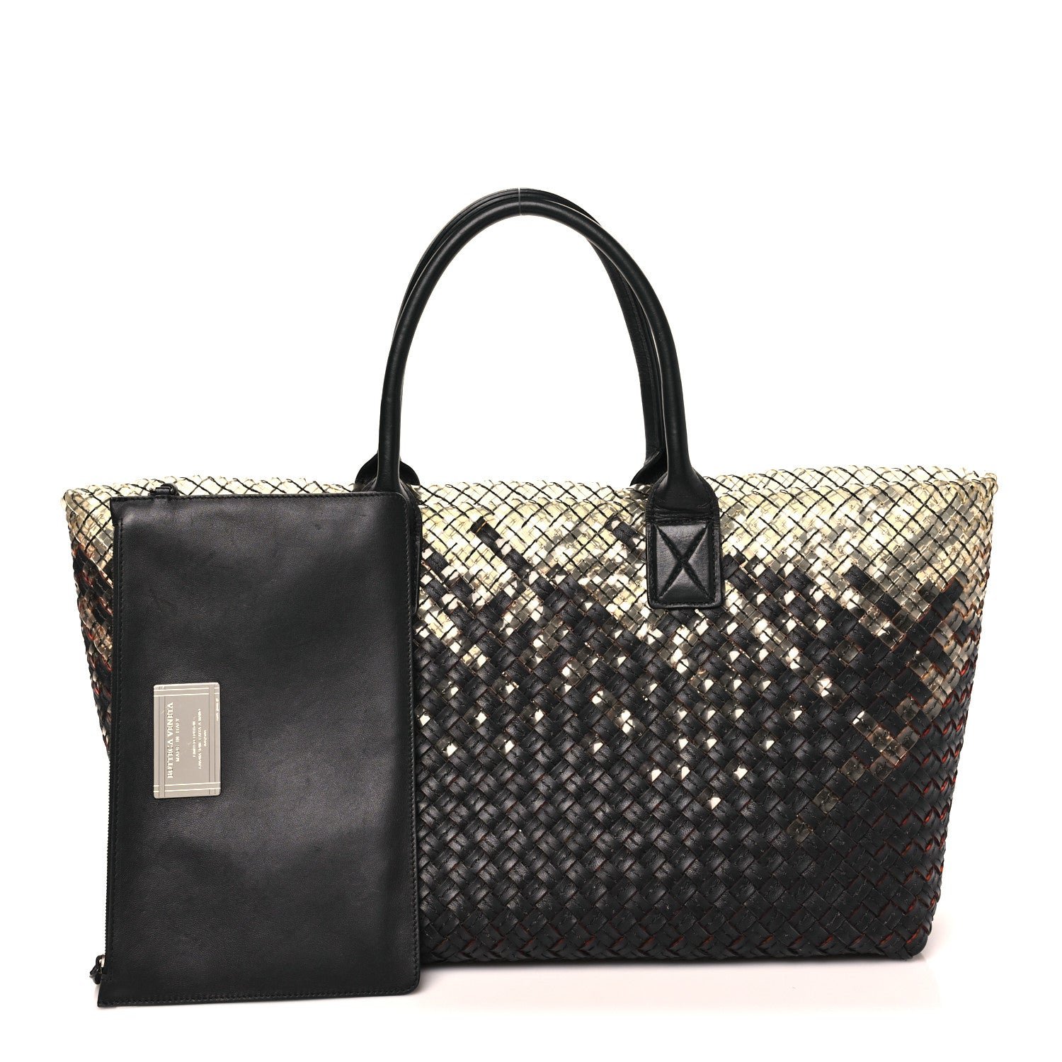 Bottega Veneta Nappa Intrecciato PVC Medium Cabat Black