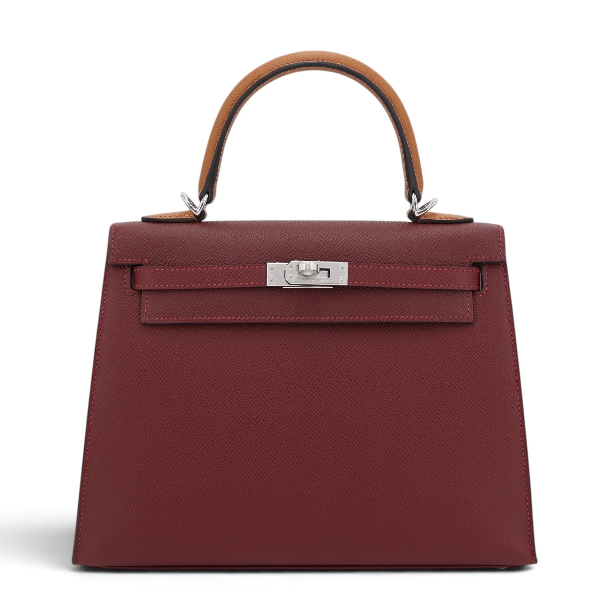 Brand New ( Rank N ) HERMÈS Kelly 25 Sellier Bai Brun（T3） Gold Rouge H (55) Epsom Palladium hardware G (2026)