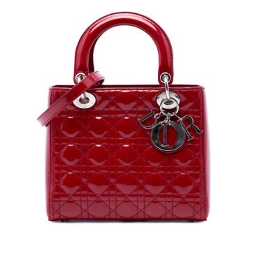 Medium Patent Leather Cannage Lady Dior