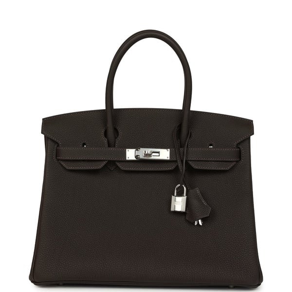 Hermes Birkin 30 Bai Brun Togo Palladium Hardware