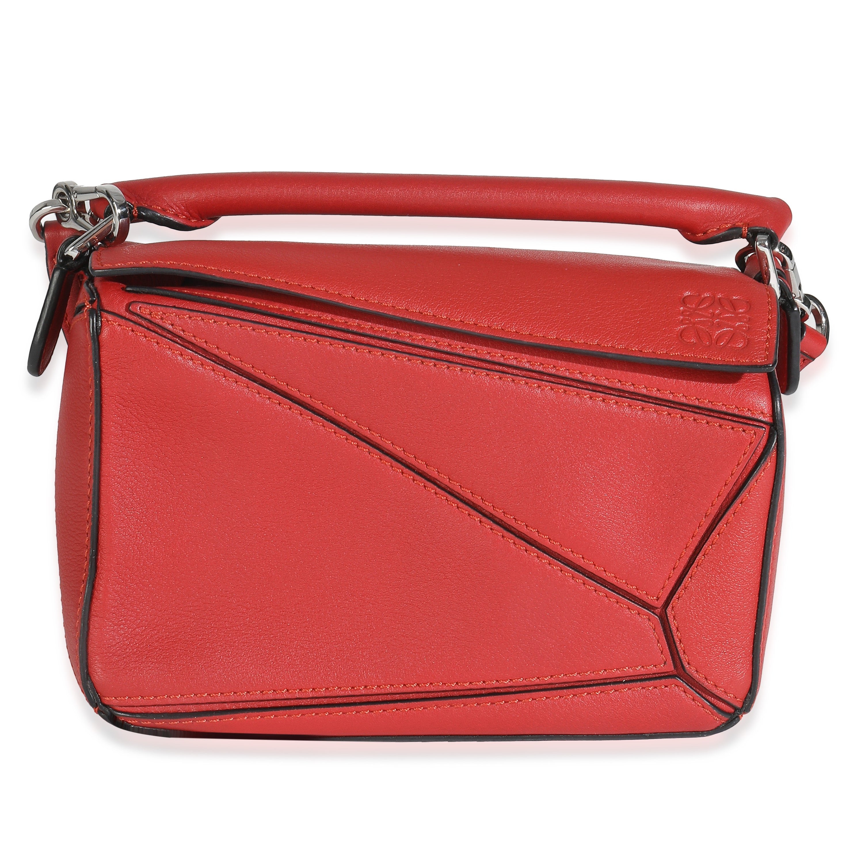 Loewe Scarlet Calfskin Mini Puzzle Bag