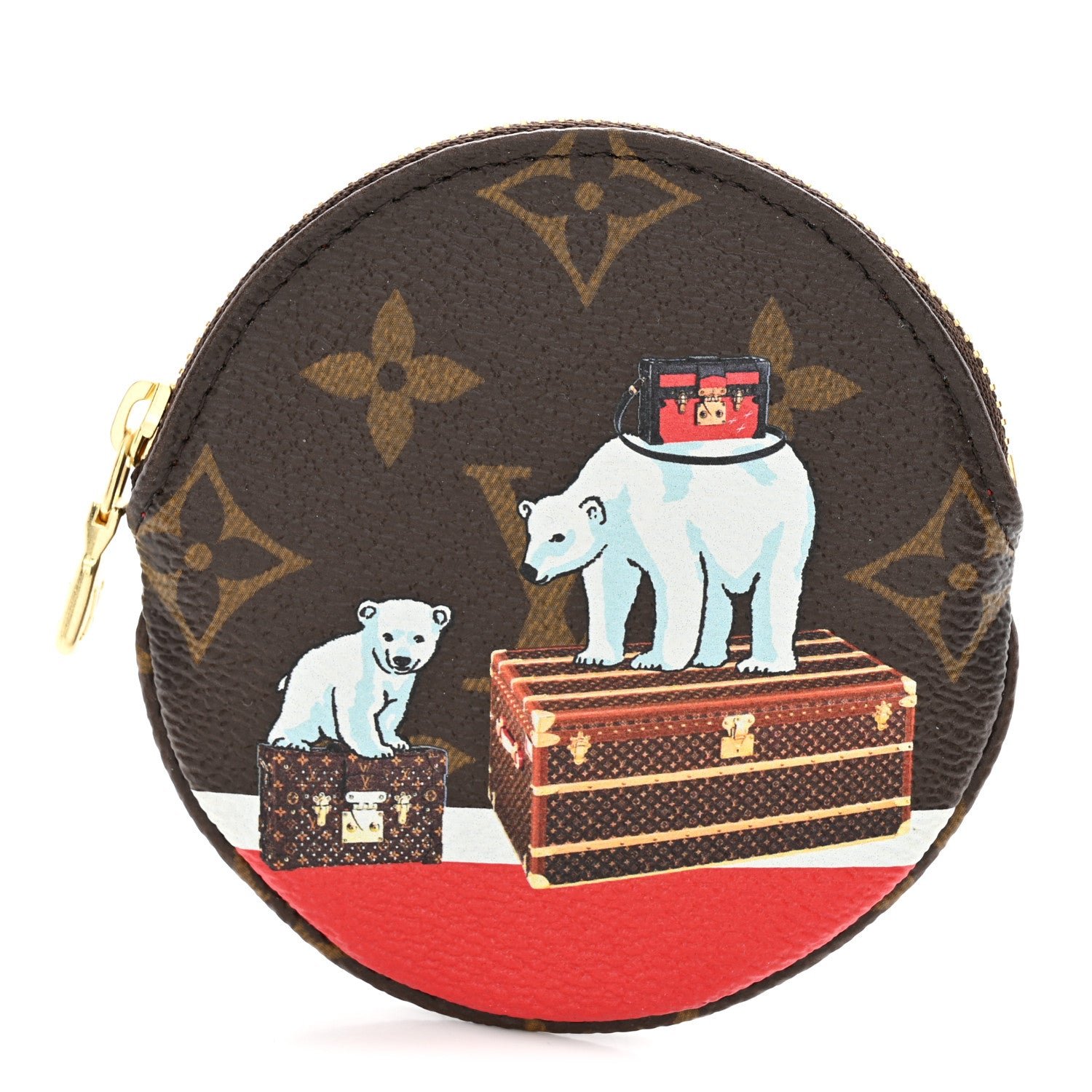 Louis Vuitton Monogram 2017 Christmas Animation Round Coin Purse