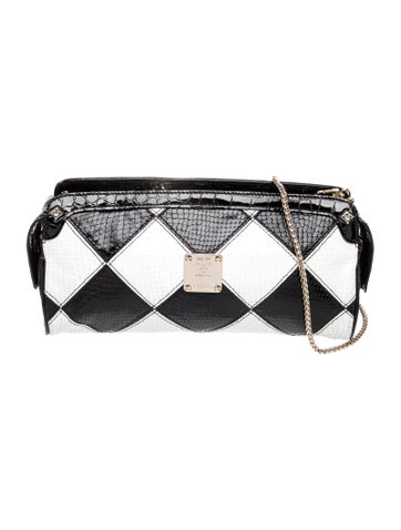 MCM Embossed Leather Clutch