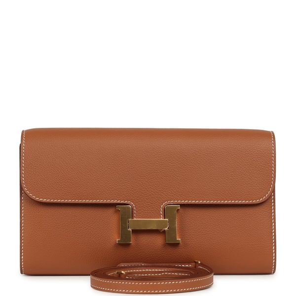 Hermes Hermes Constance Wallet To Go Gold Evercolor Gold Hardware