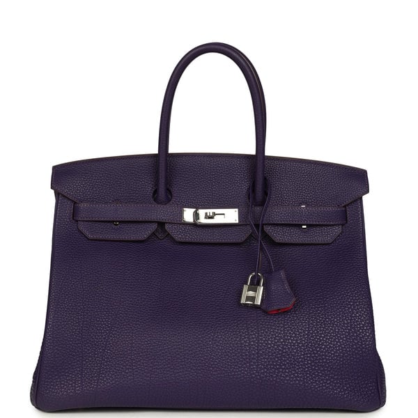 Hermes Pre-owned Hermes Special Order (HSS) Birkin 35 Violet Verso Togo Palladium Hardware