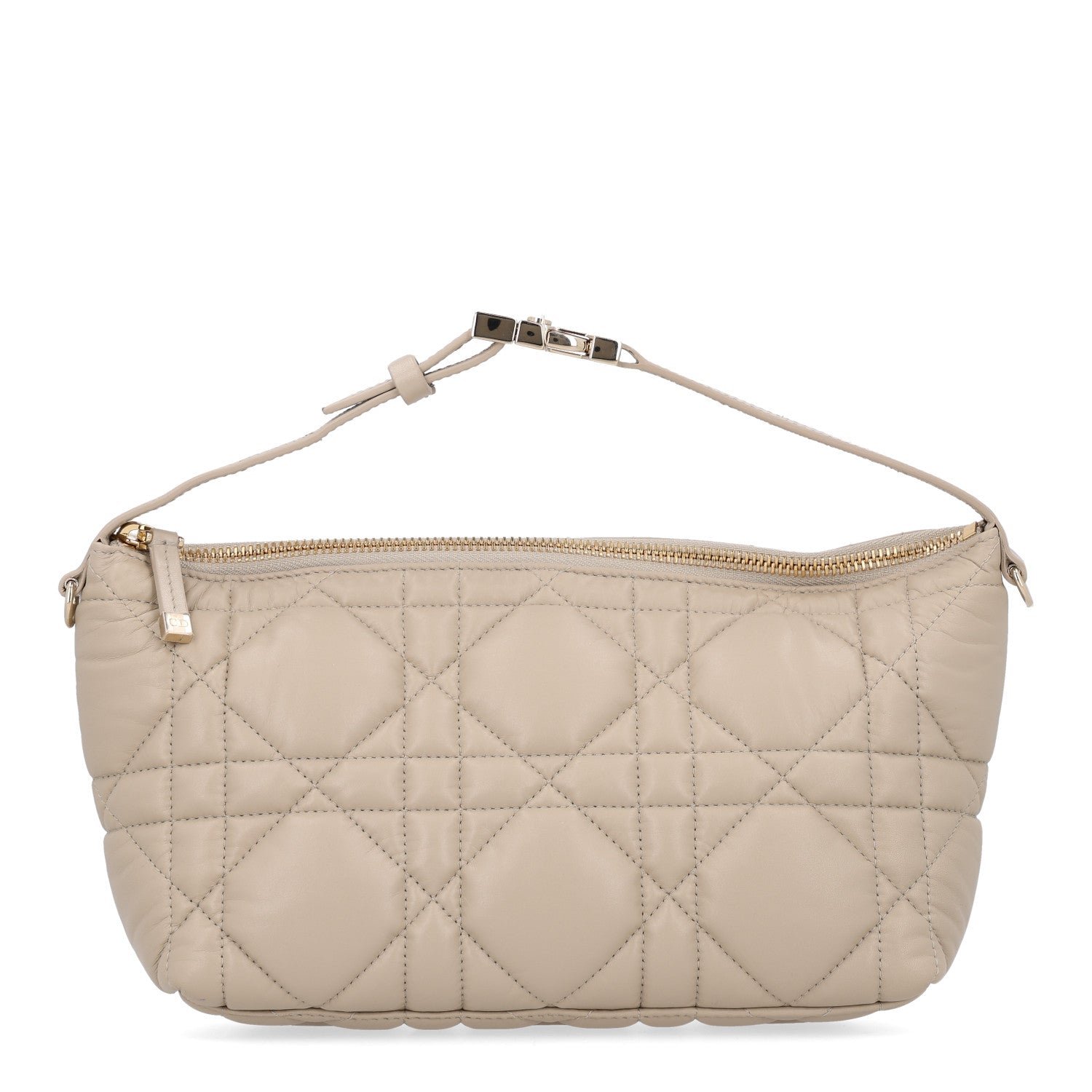 Christian Dior Calfskin Macrocannage Medium Diortravel Nomad Pouch Sand