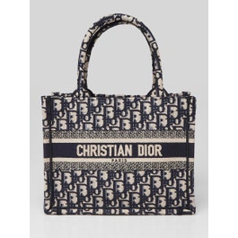 Dior Christian Dior Blue Oblique Canvas Small Book Tote Bag