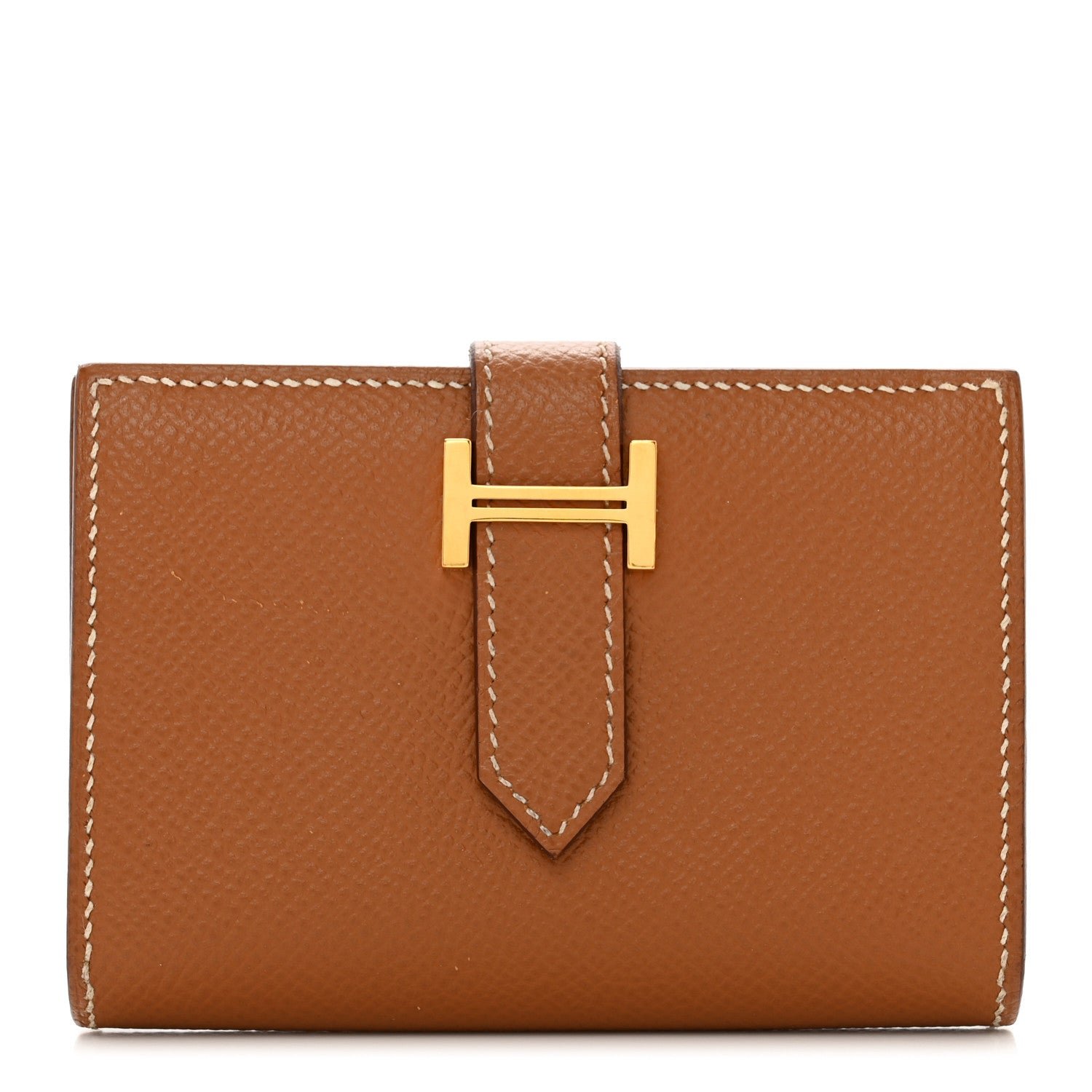 Hermes Epsom Bearn Card Holder Wallet Gold