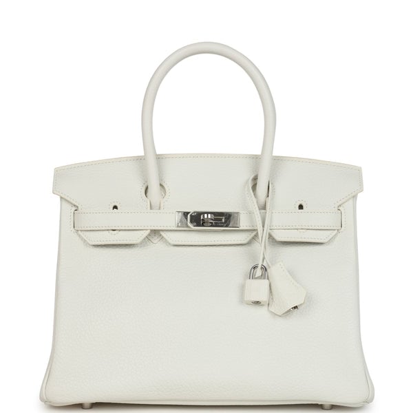 Hermes Pre-owned Hermes Birkin 30 White Clemence Palladium Hardware