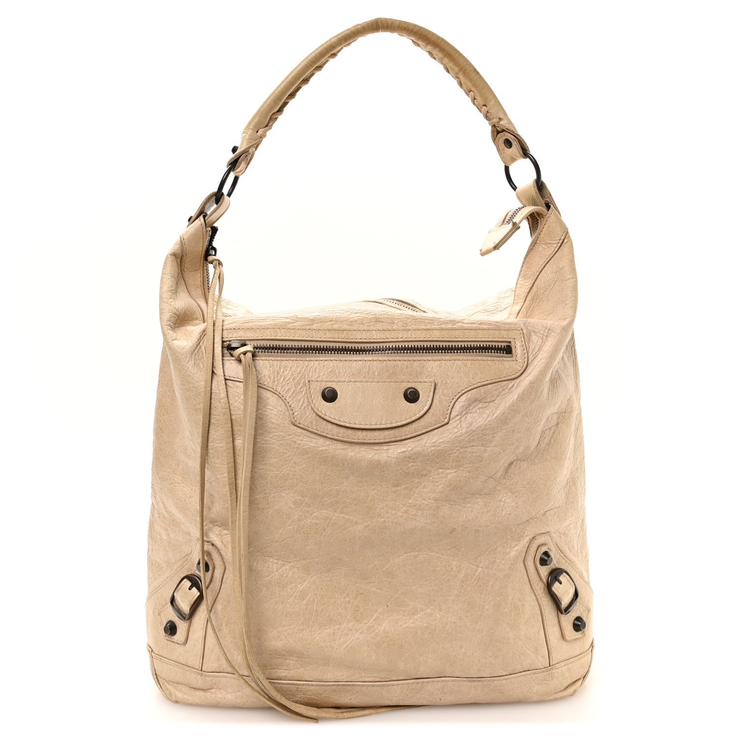 Balenciaga Agneau Classic Hardware Day Hobo Beige