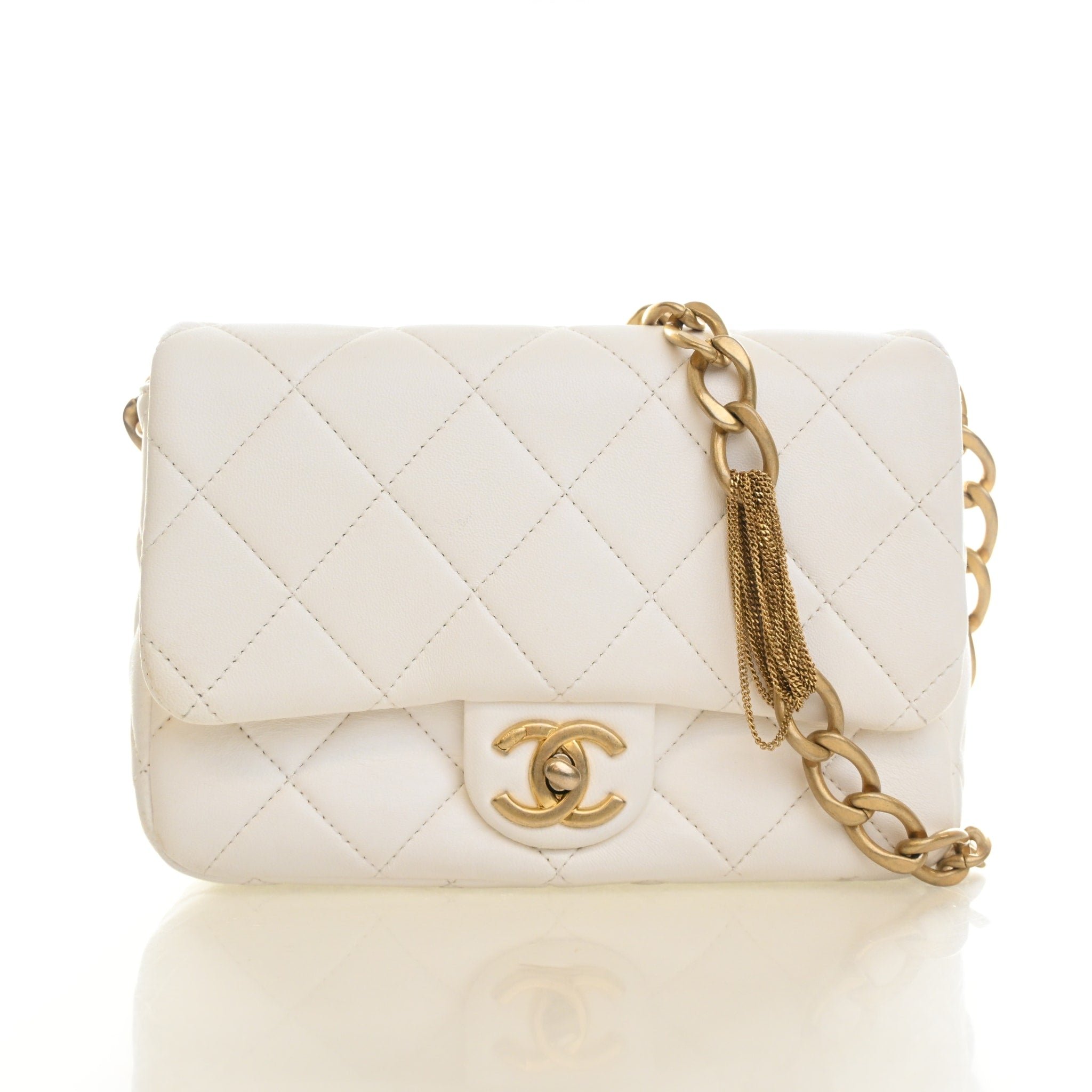 Chanel Small Lambskin Chain Flap Bag