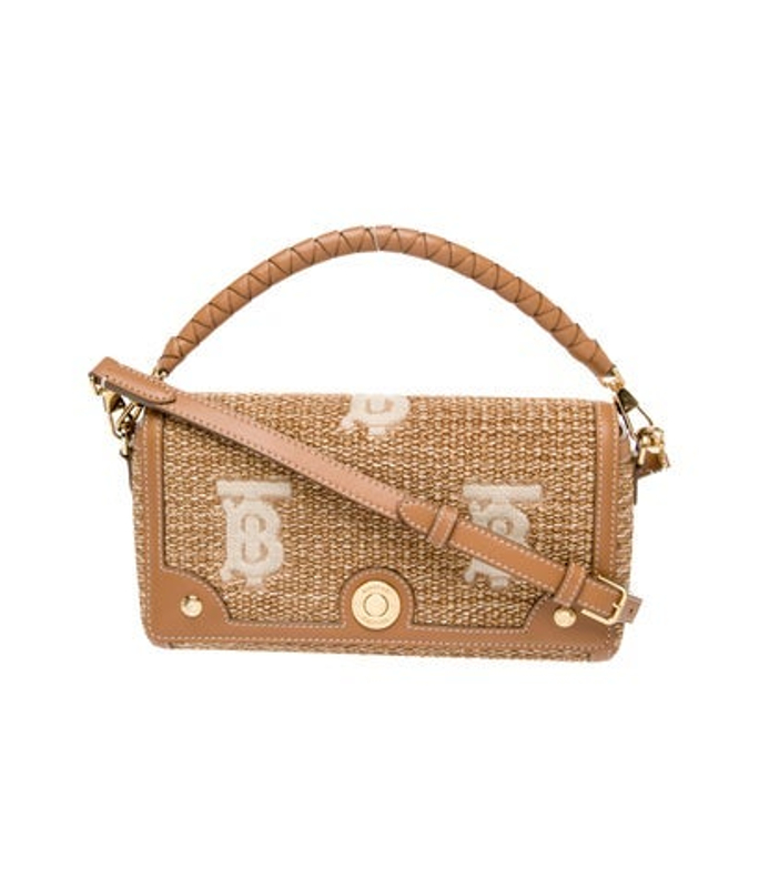 Burberry Tb Monogram Raffia Calfskin Tb Note