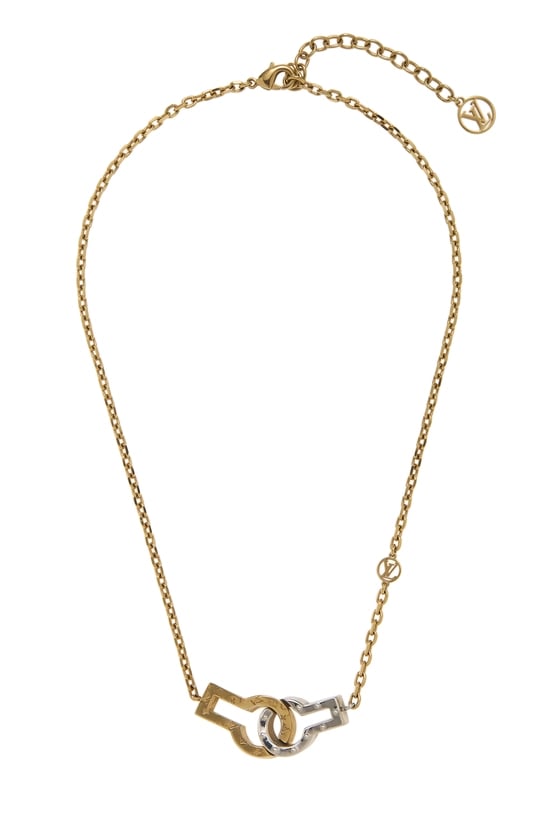 Silver & Gold Twins Rock Necklace