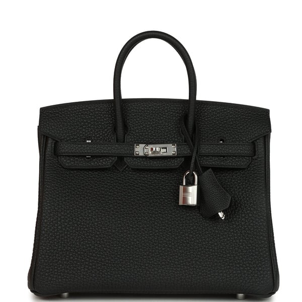 Hermes Hermes Birkin 25 Black Togo Palladium Hardware