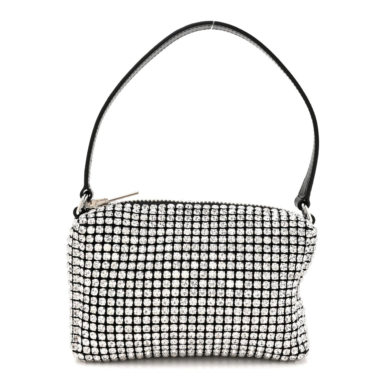Alexander Wang Mesh Crystal Rhinestone Mini Heiress Pouch Black Silver