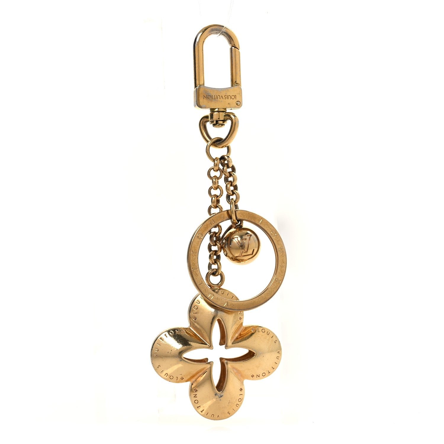 Louis Vuitton Metal Eclipse Bag Charm Key Holder Gold