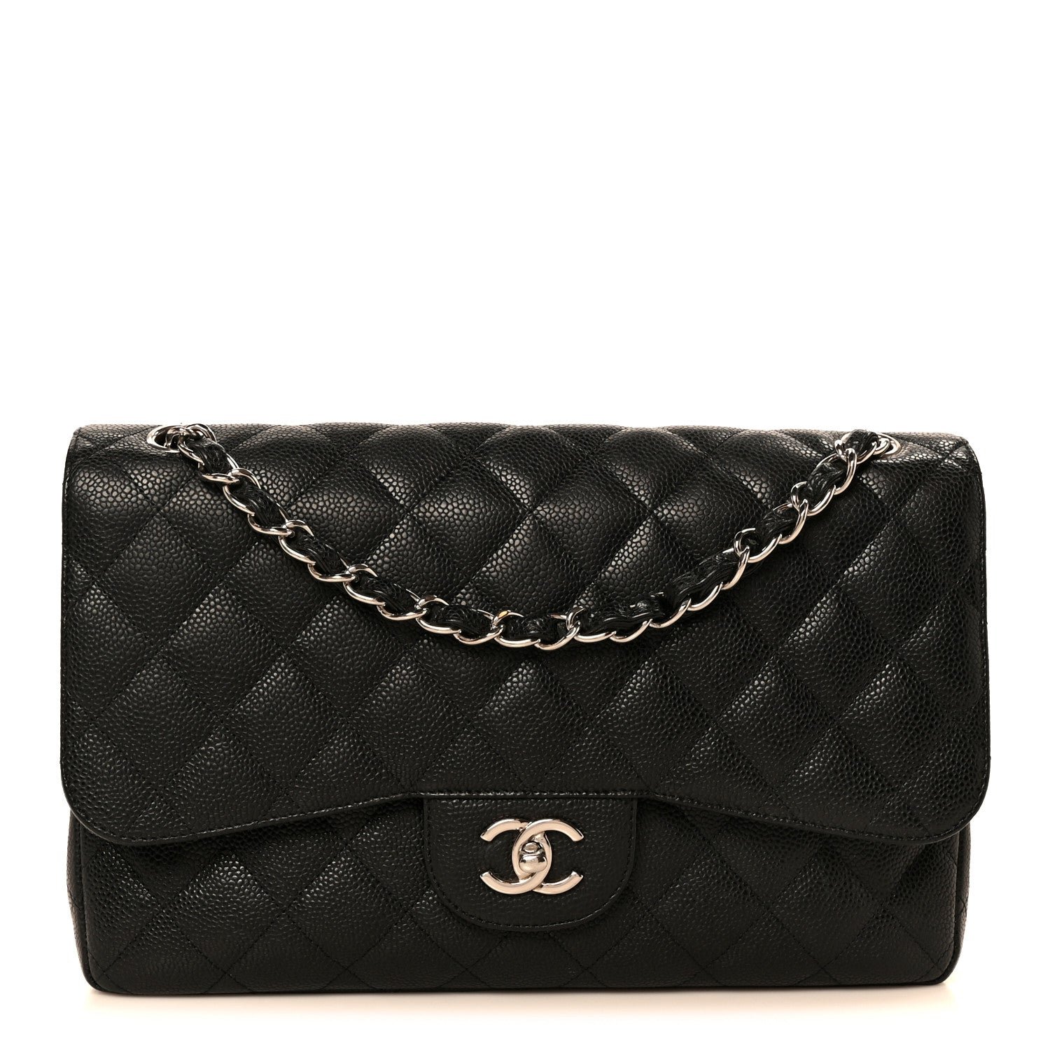 Chanel Caviar Quilted Jumbo Double Flap Black
