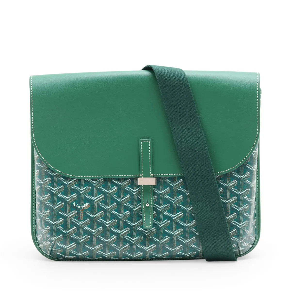 Goyard Coursier PVC & leather Shoulder bag Green