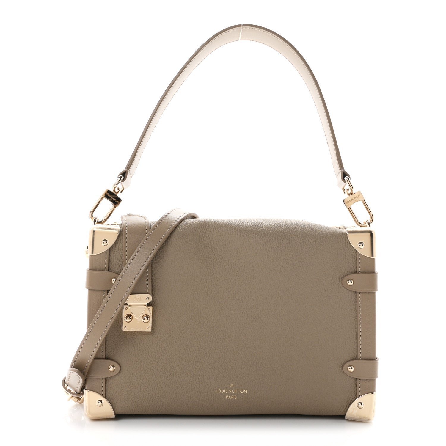Louis Vuitton Calfskin Side Trunk MM Taupe