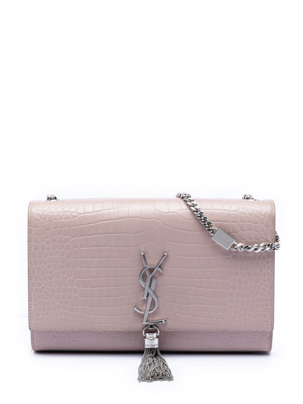 2013-2026 Medium Croc Embossed Leather Kate Tassel crossbody bag