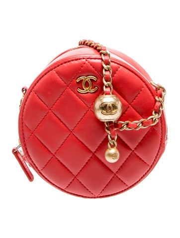 Pearl Crush Round Clutch w/Chain