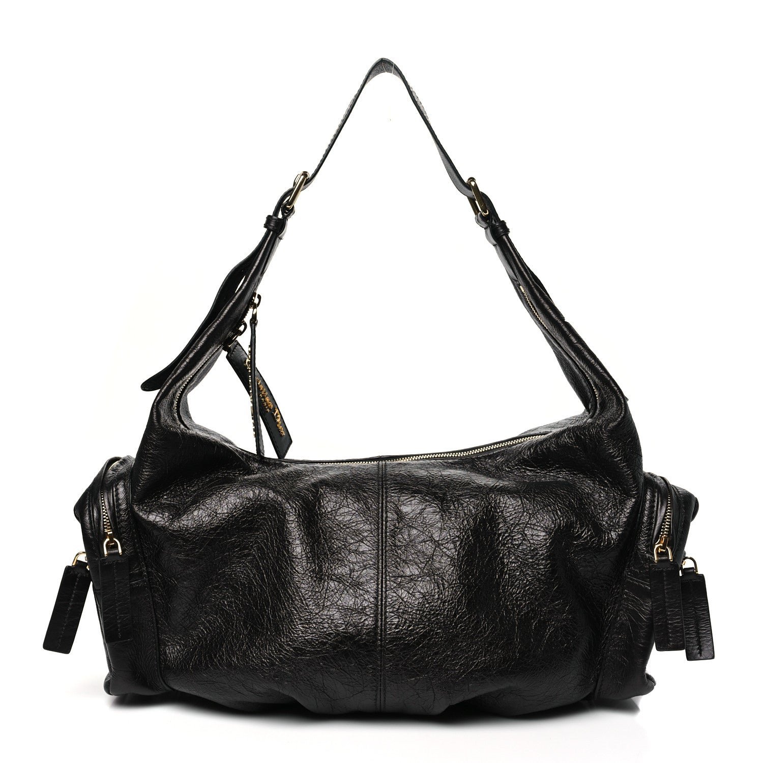Dior Crinkled Calfskin Large Grand Tour Multipocket Bag Black