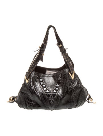 Embossed Leather Top Handle Bag