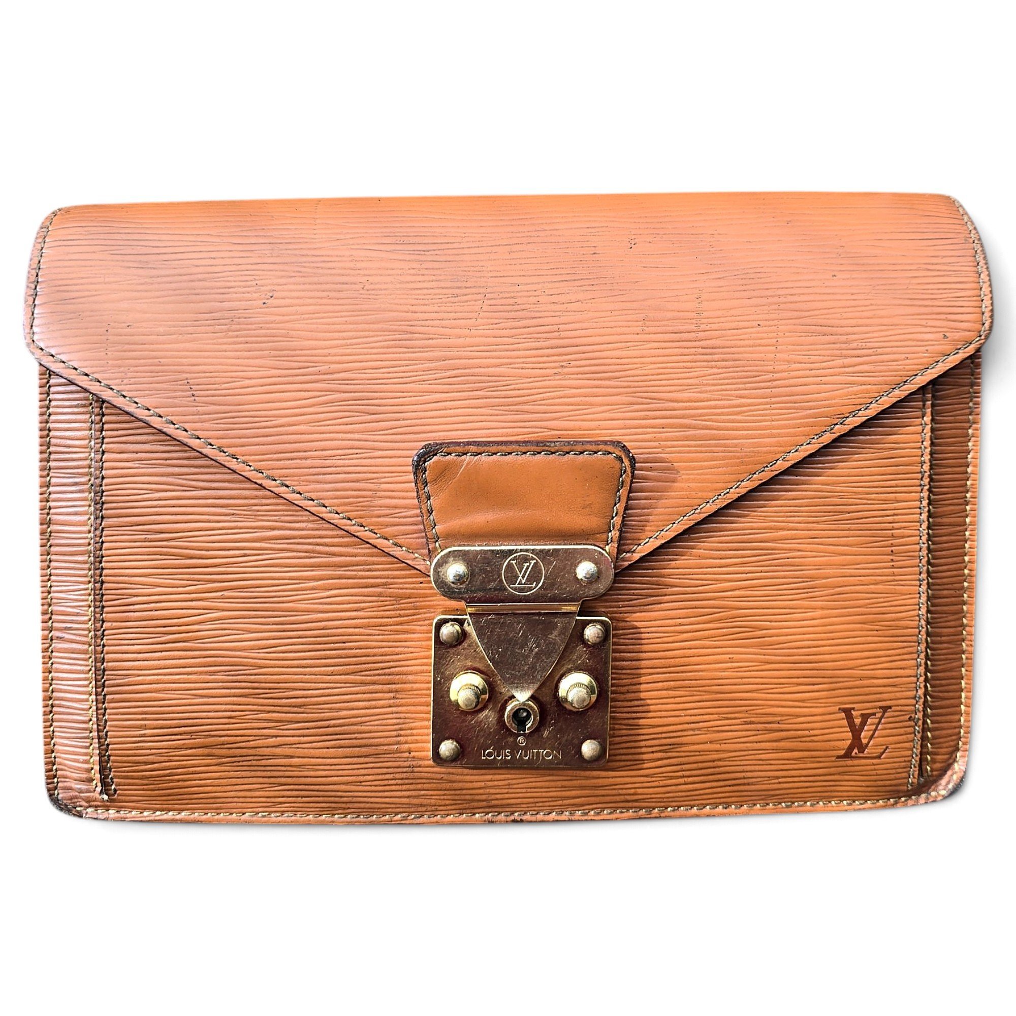 Leather clutch bag