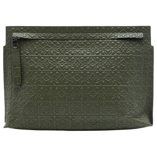 T Pouch leather clutch bag