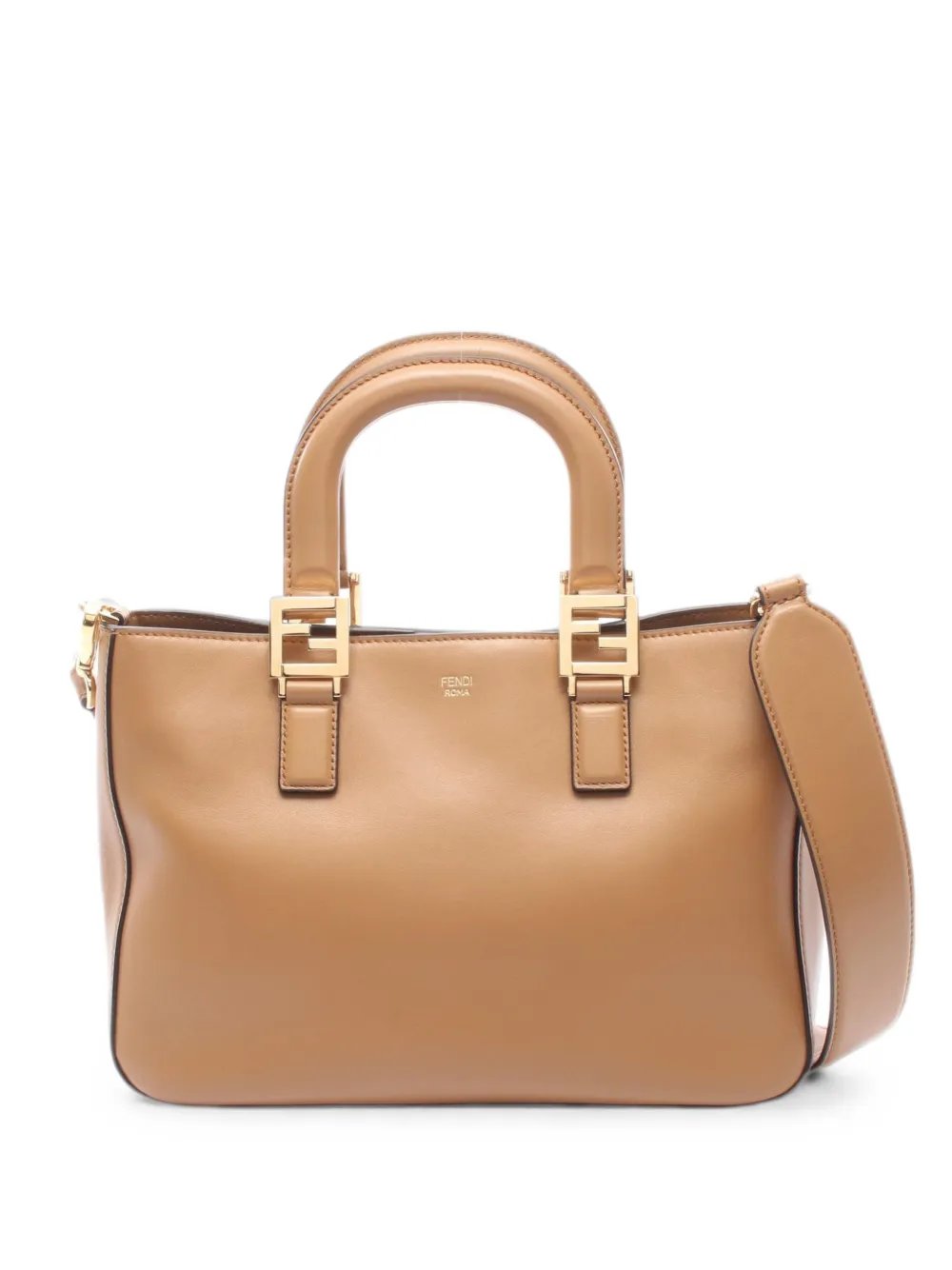 Fendi 2010s FF logo leather tote bag