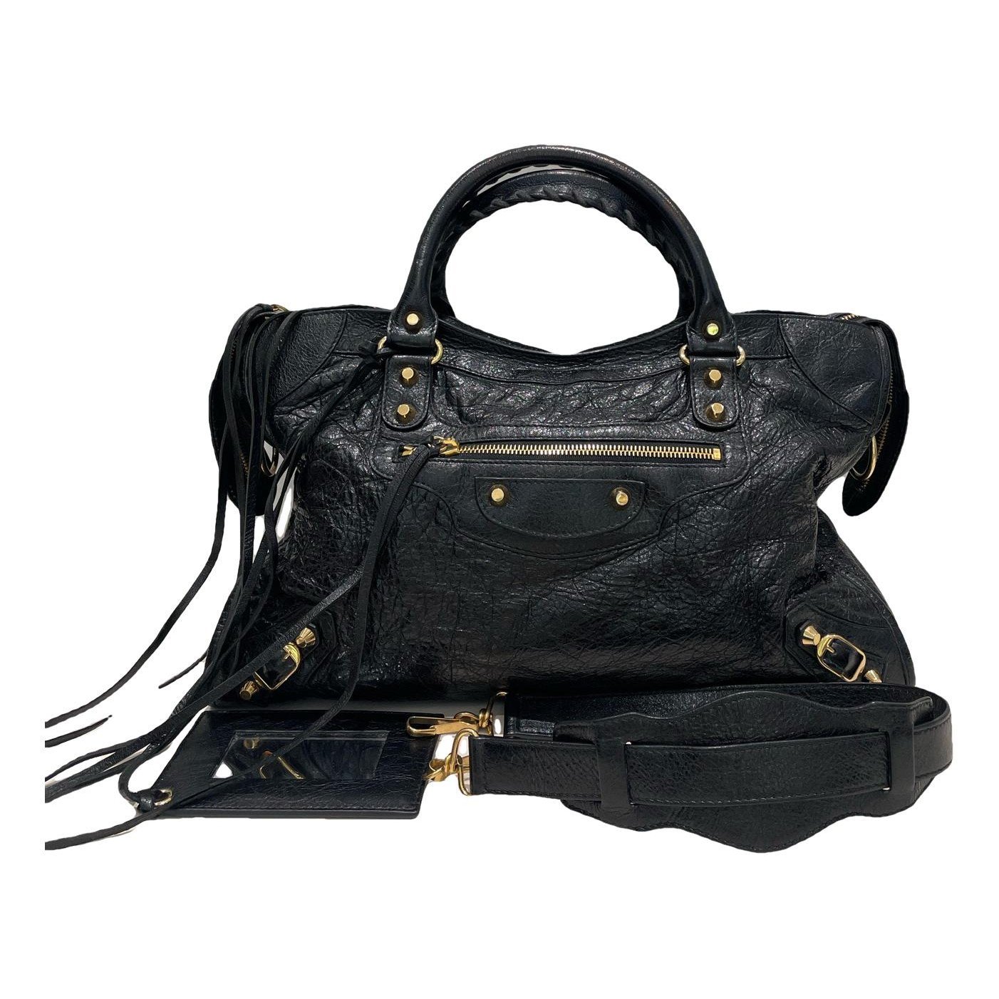 City leather handbag