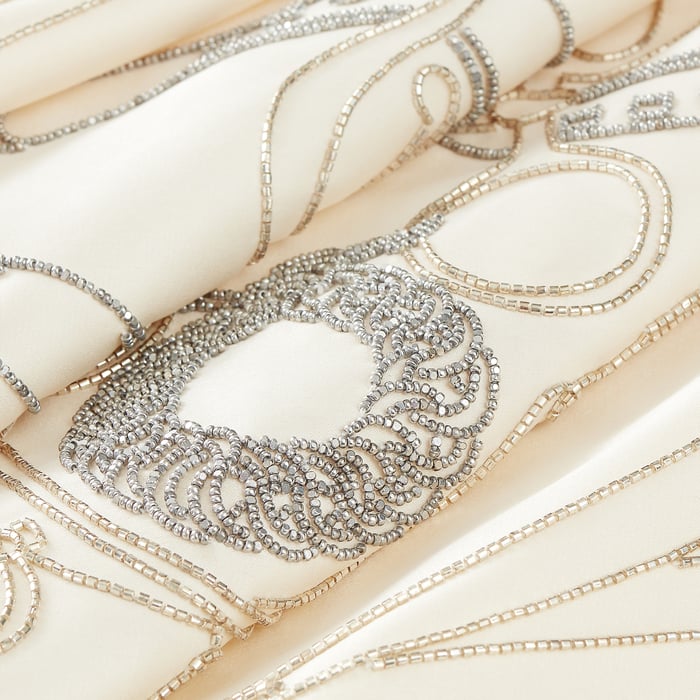 Exceptional Embroidered Double-faced Losange
