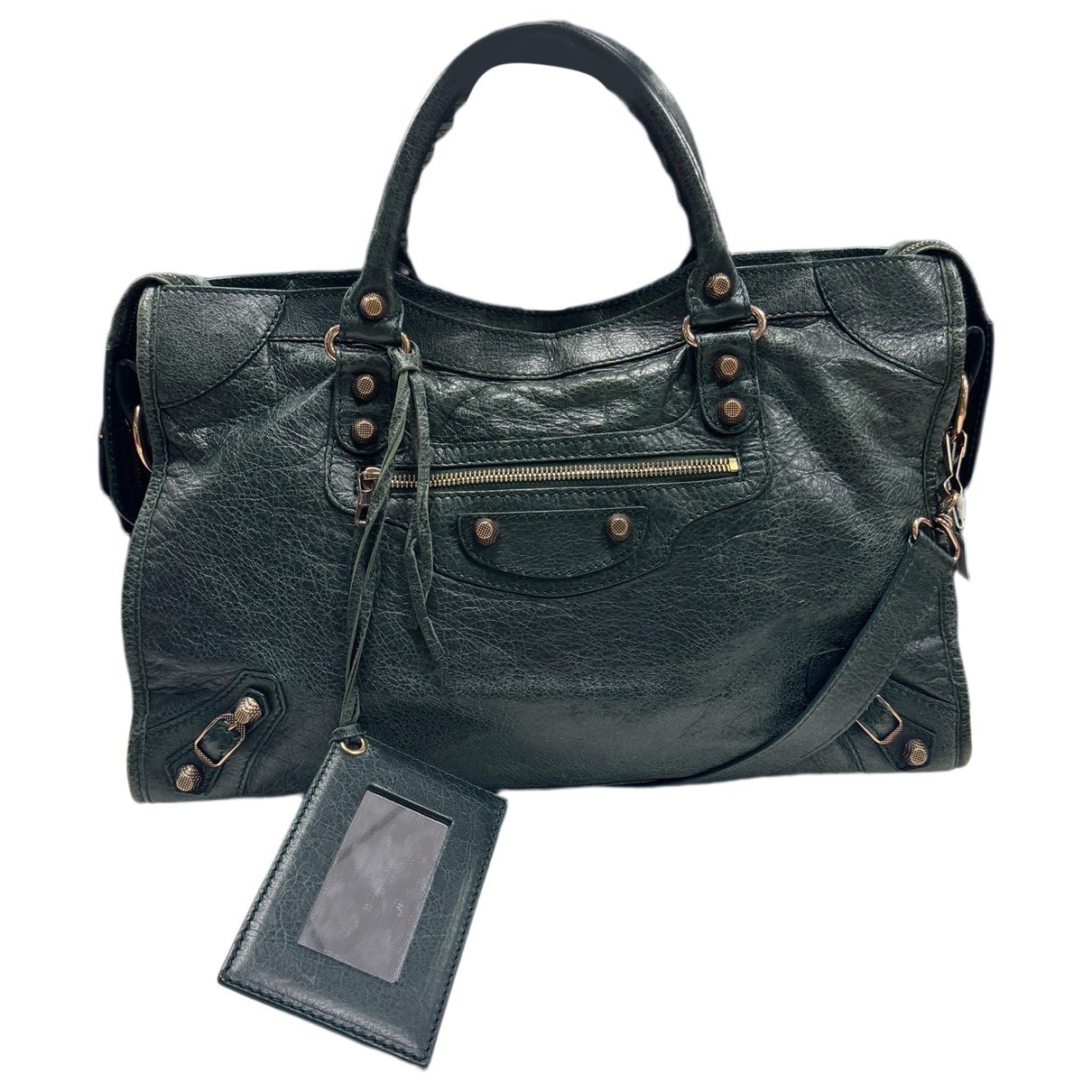 City leather handbag