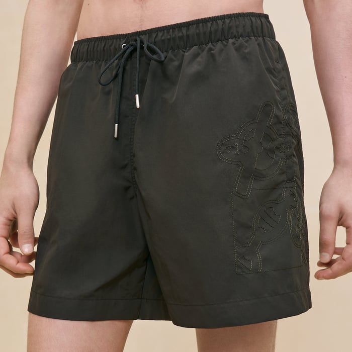 Kaki "Metallerie Au Carre" Swim Trunks