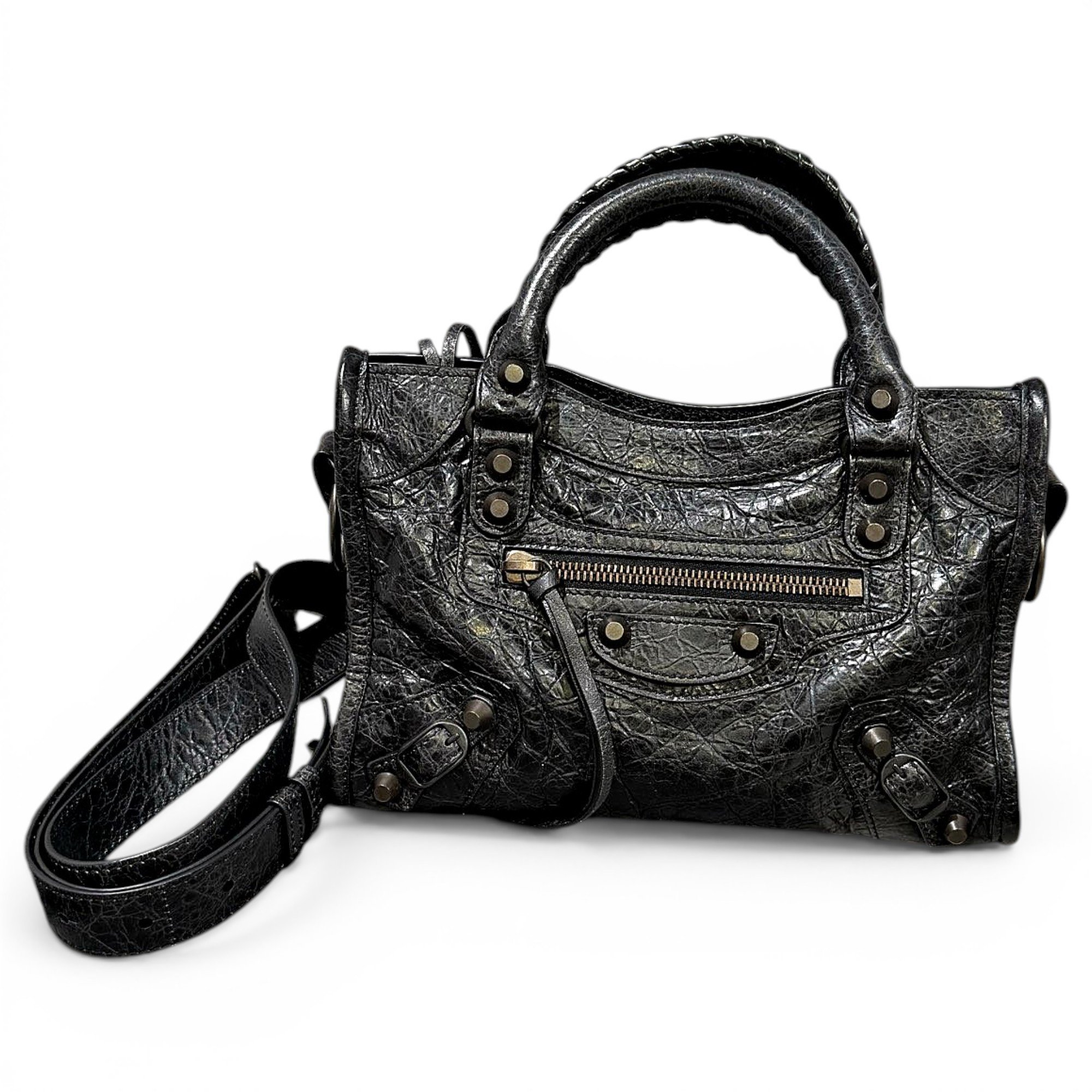 City leather handbag