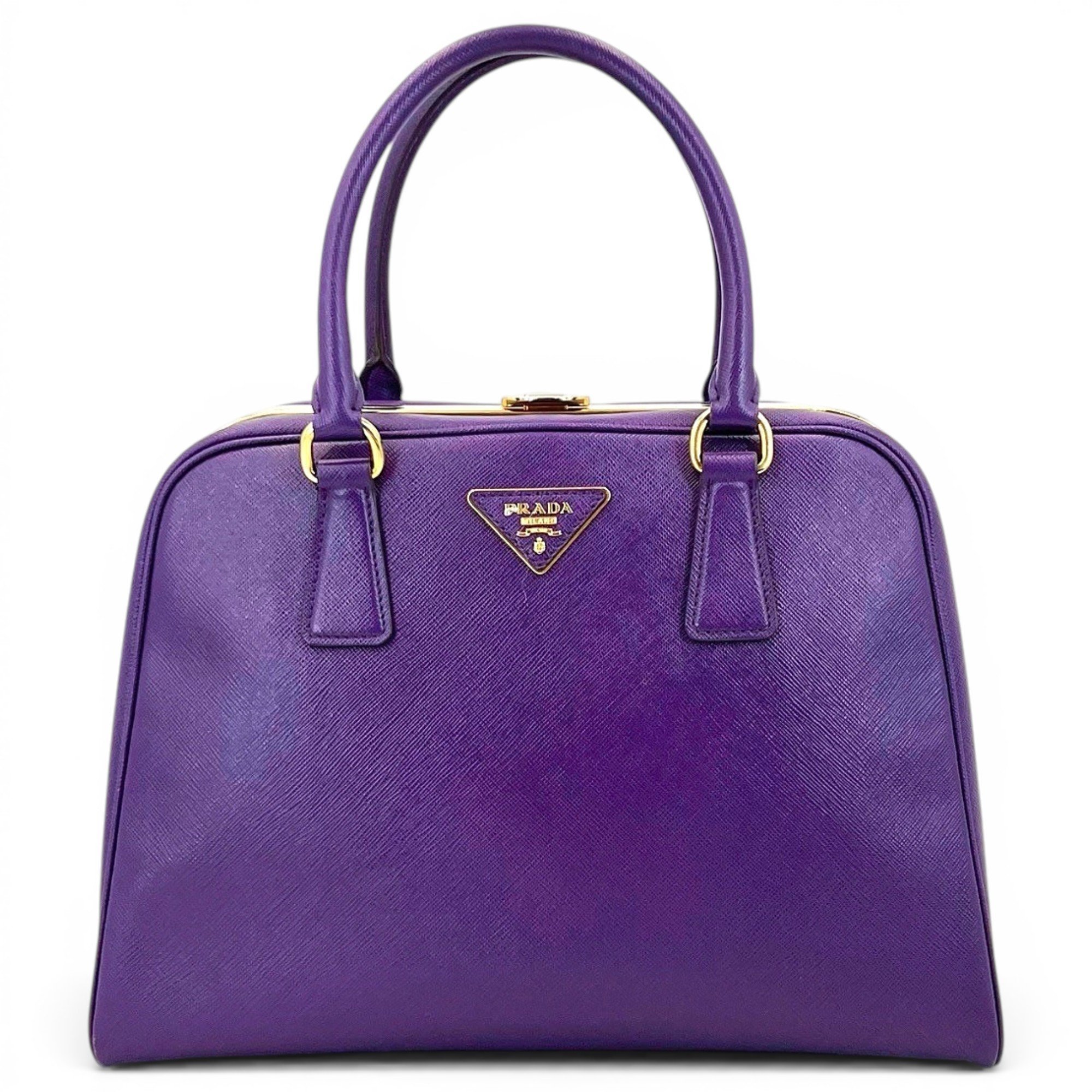 Pyramid leather handbag