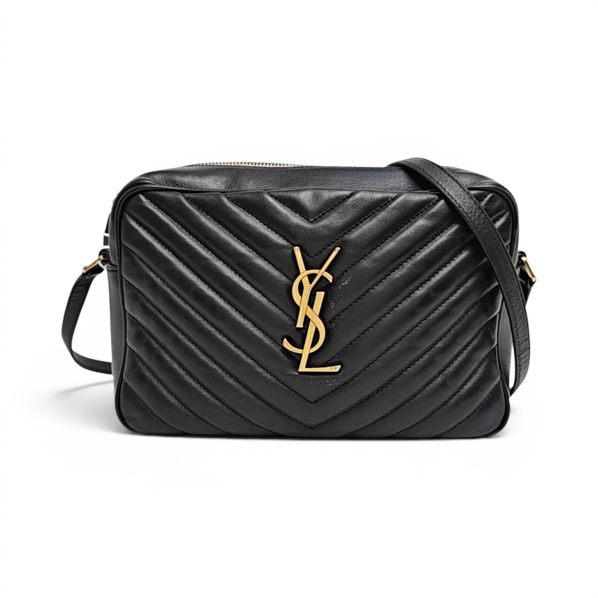 Camera Lou leather crossbody bag