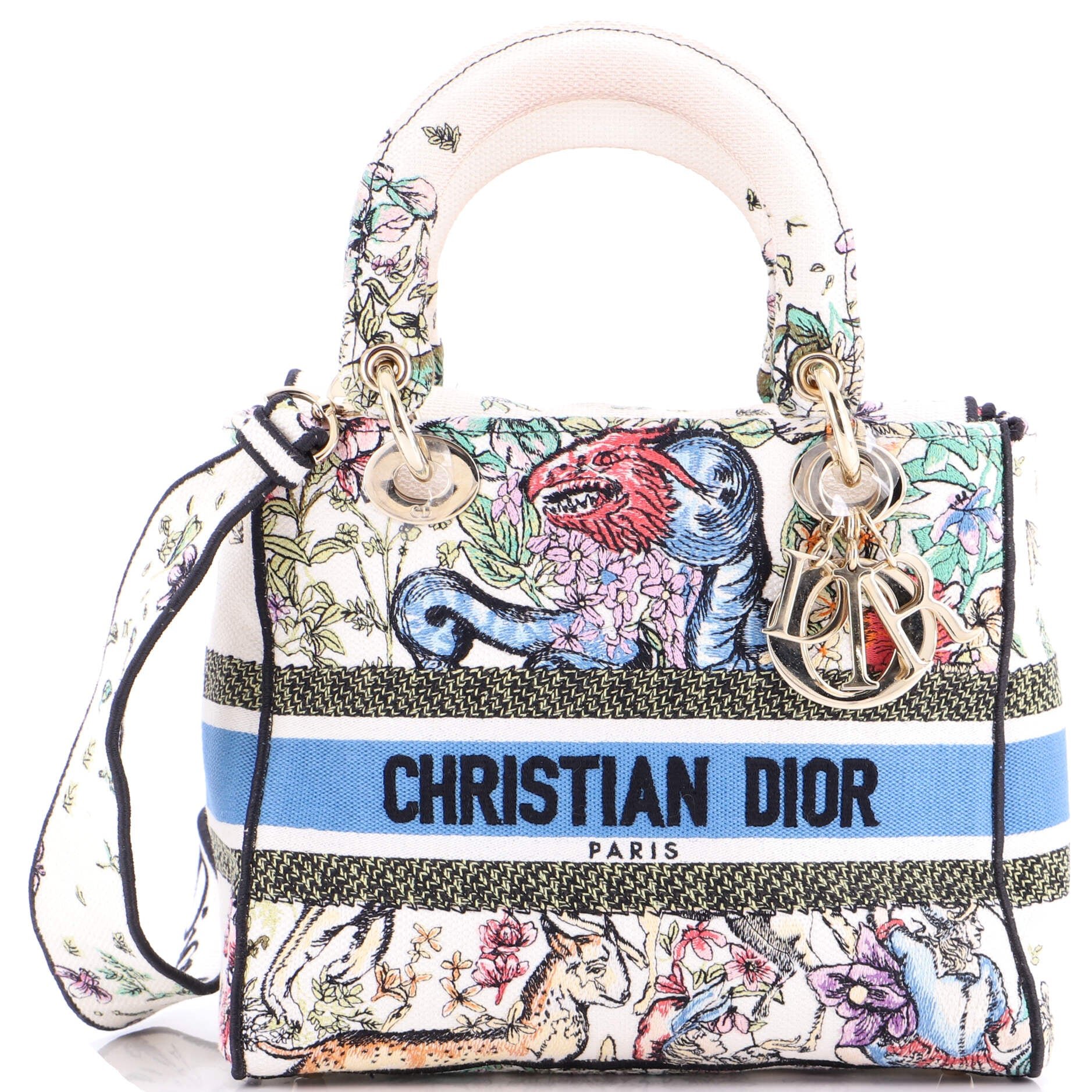 Dior Lady D-Lite Bag Embroidered Canvas Medium