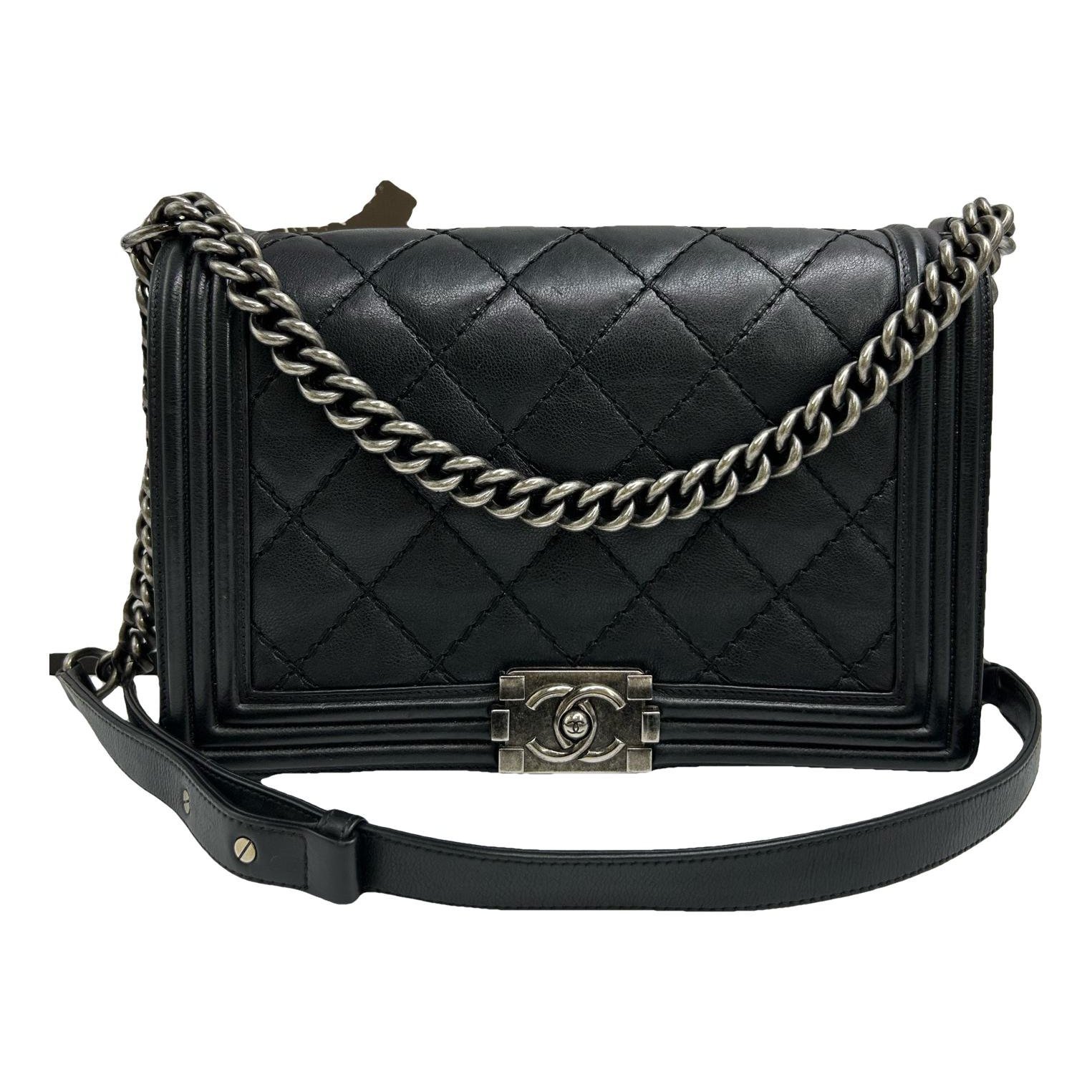 Wallet On Chain Boy Half Flap leather crossbody bag