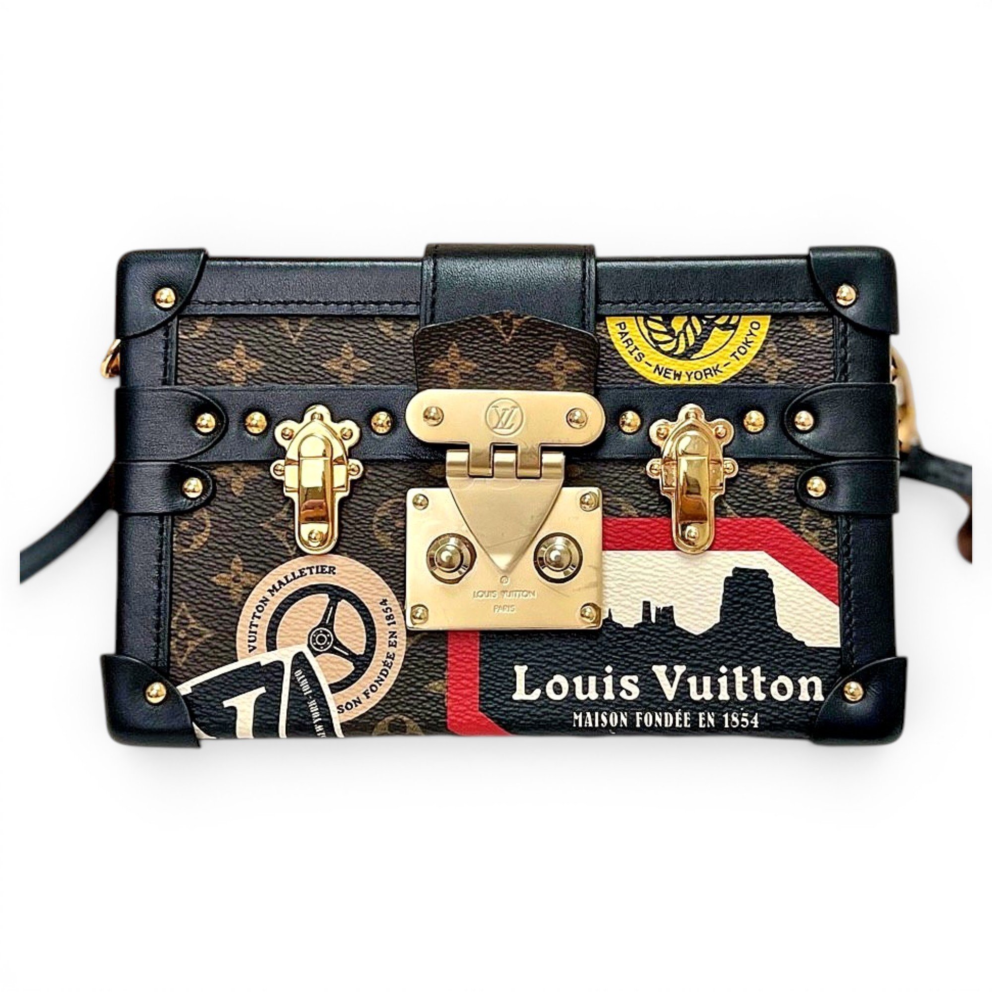 Side Trunk leather handbag