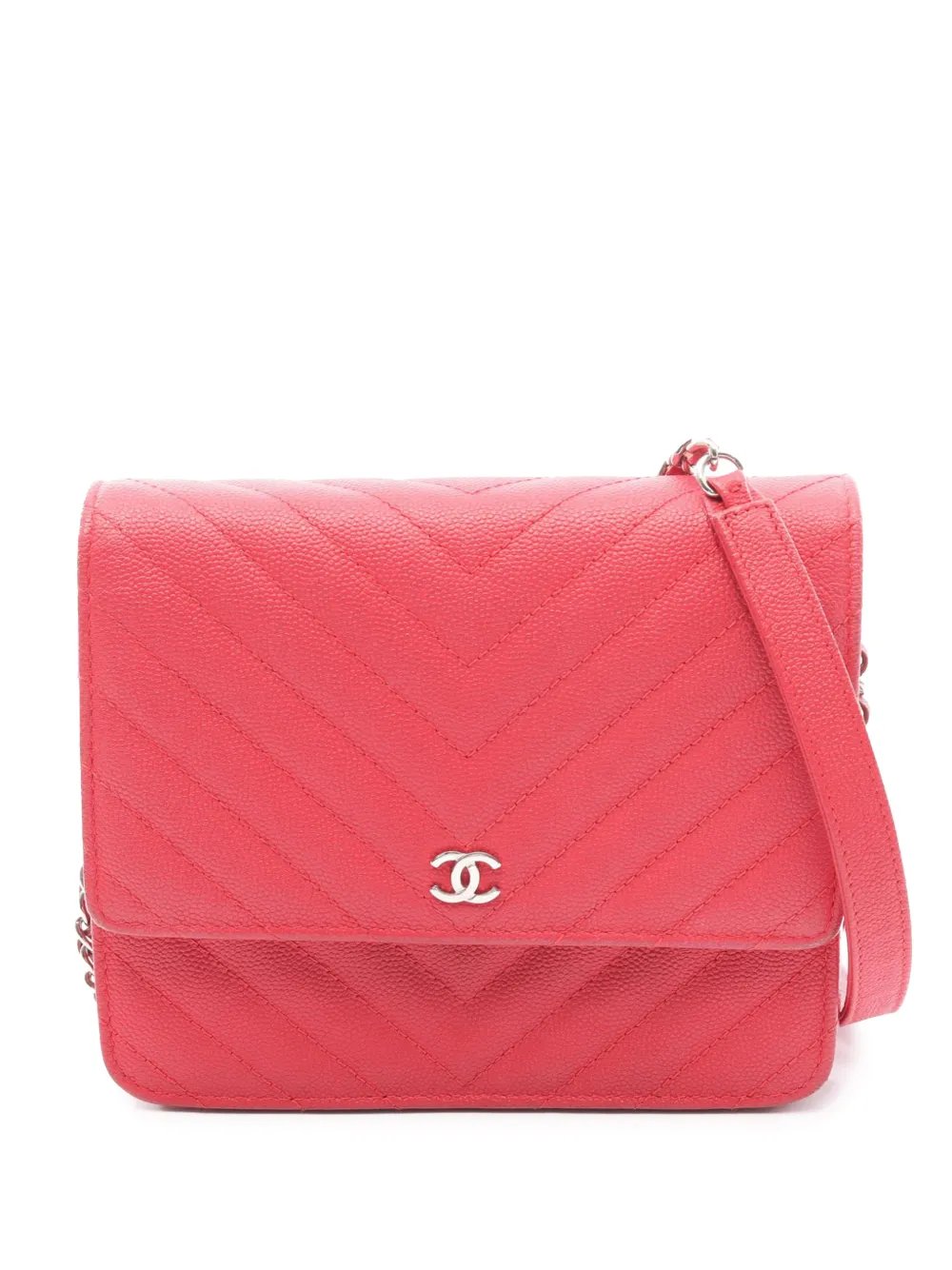2018 Chevron Caviar Boy Wallet on Chain crossbody bag