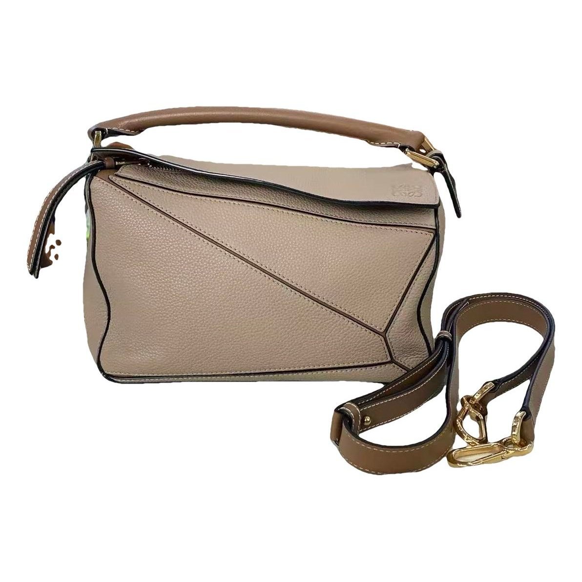 Puzzle leather handbag