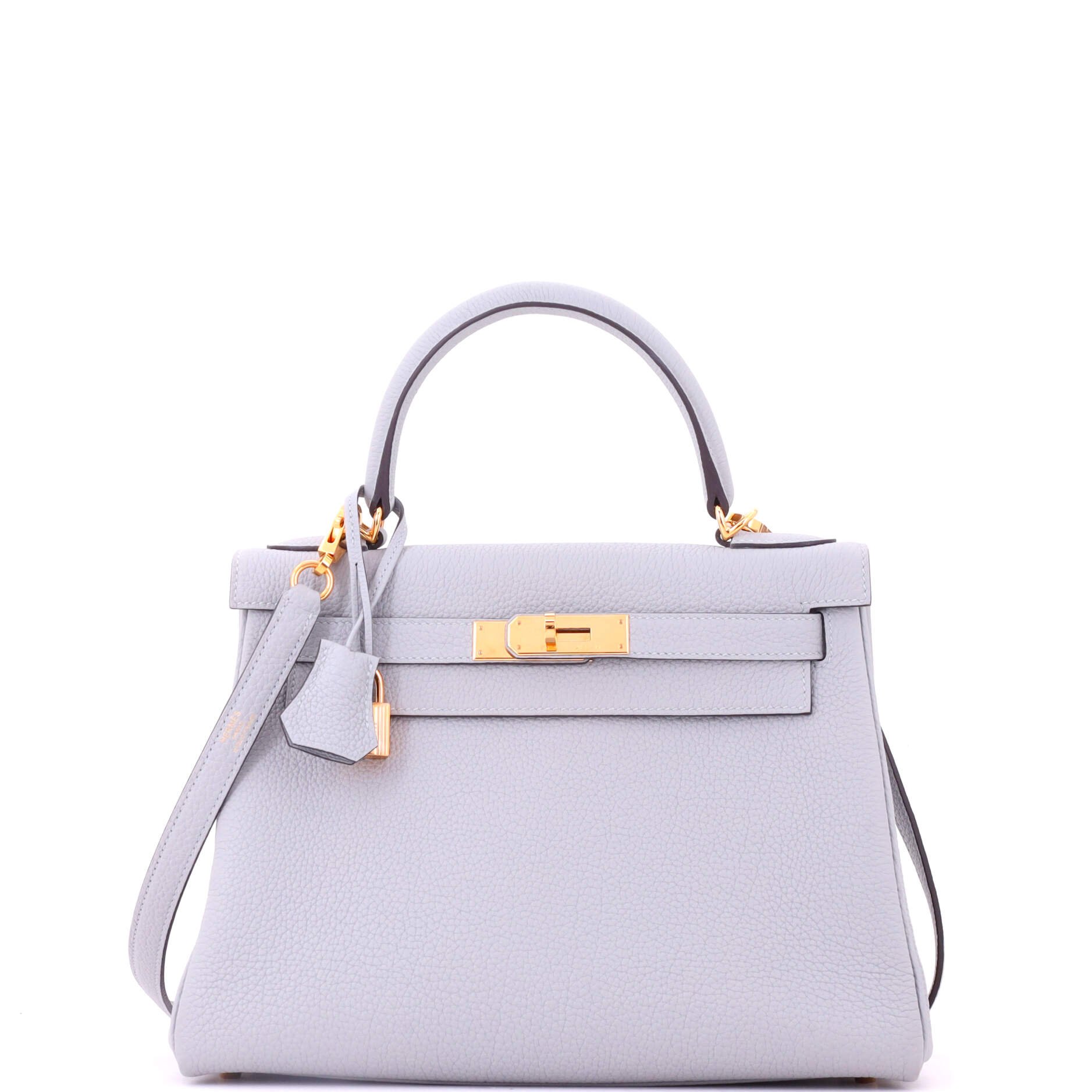 Kelly Handbag Bleu Glacier Togo with Gold Hardware 28