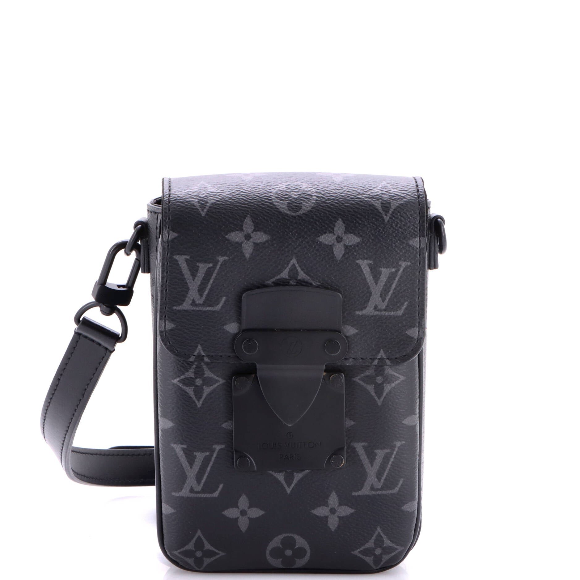 S Lock Vertical Wearable Wallet Monogram Eclipse Canvas